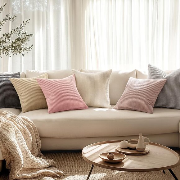 🆕 Corduroy Soft Soild Decorative Square Throw Pillow Covers Valentine Set Sofa - Picture 4 of 6